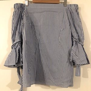 H&M spring striped off shoulder top